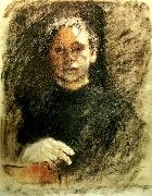 kathe kollwitz sjalvportratt en face oil on canvas